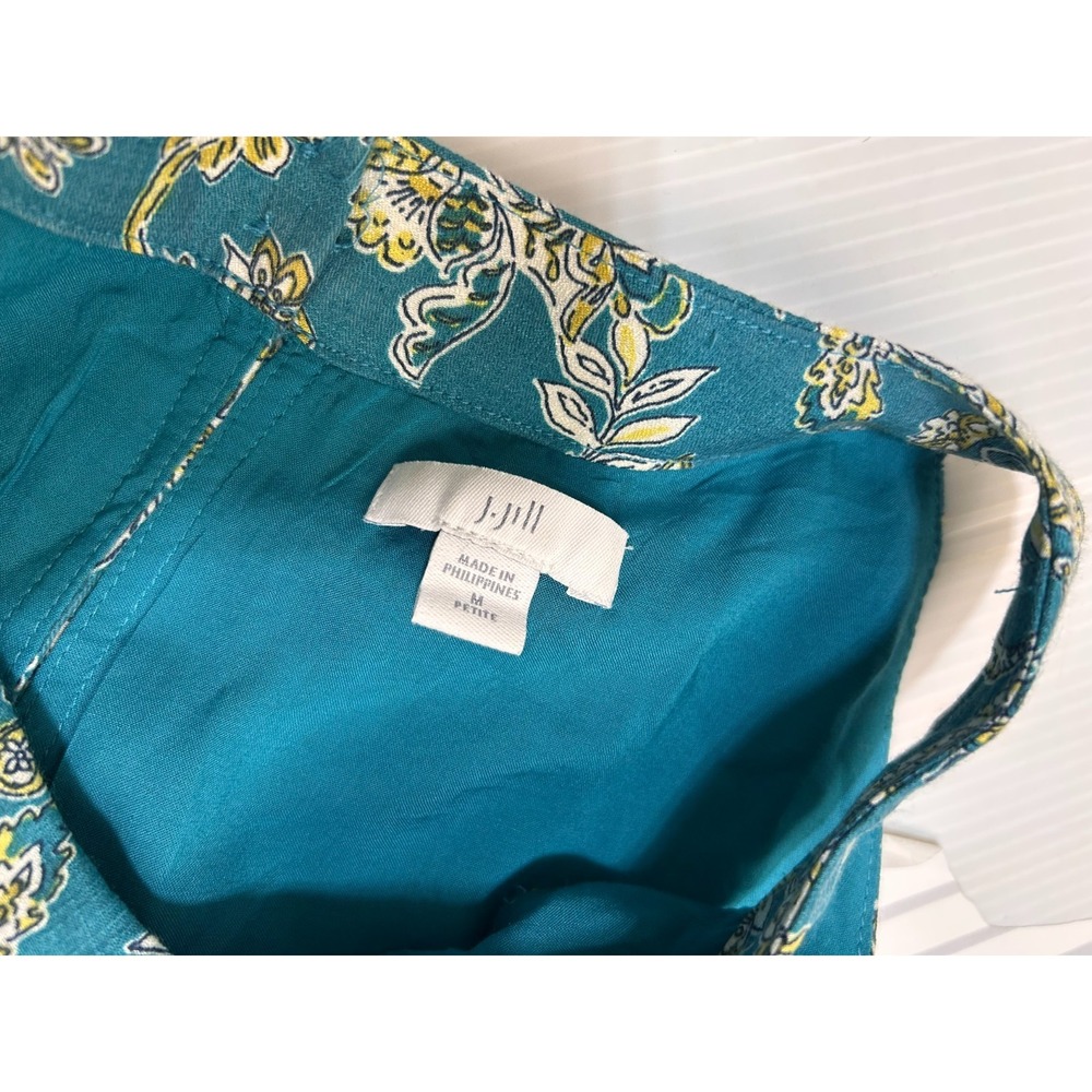 J. Jill Teal Paisley Tiered Maxi Dress Halter Size Medium Petite Summer Boho I - Picture 9 of 11